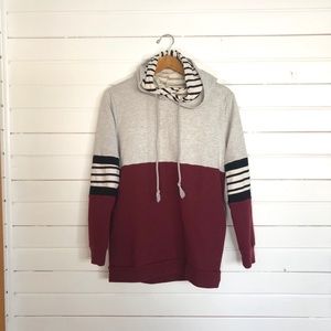 Color block hooded sweatshirt